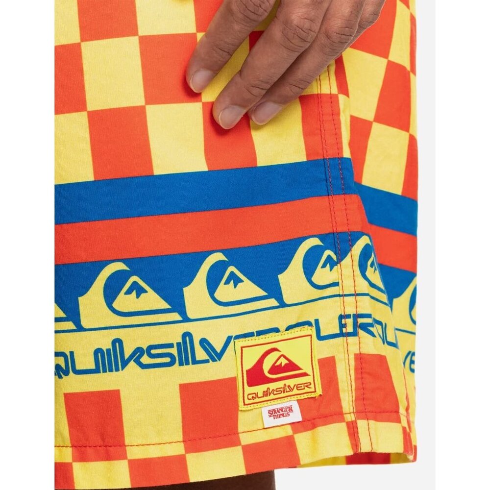 Quiksilver Stranger Things The Echo Beach Volley Shorts Red/Yellow Size XL - Picture 6 of 11